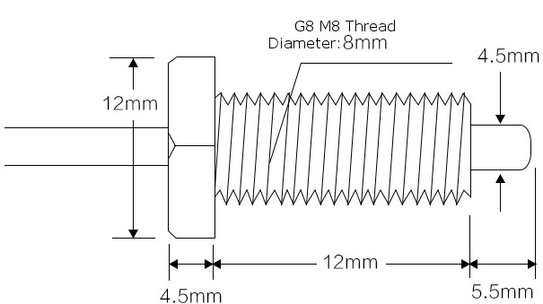 10 kΩ NTC Thermistor with M8 Thread (1