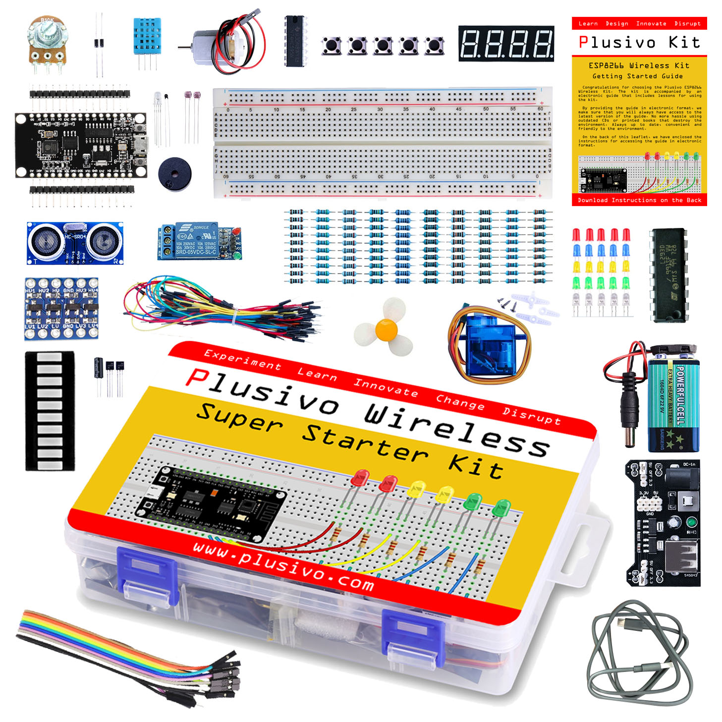 Plusivo Wireless Super Starter Kit with ESP8266 (programmable with